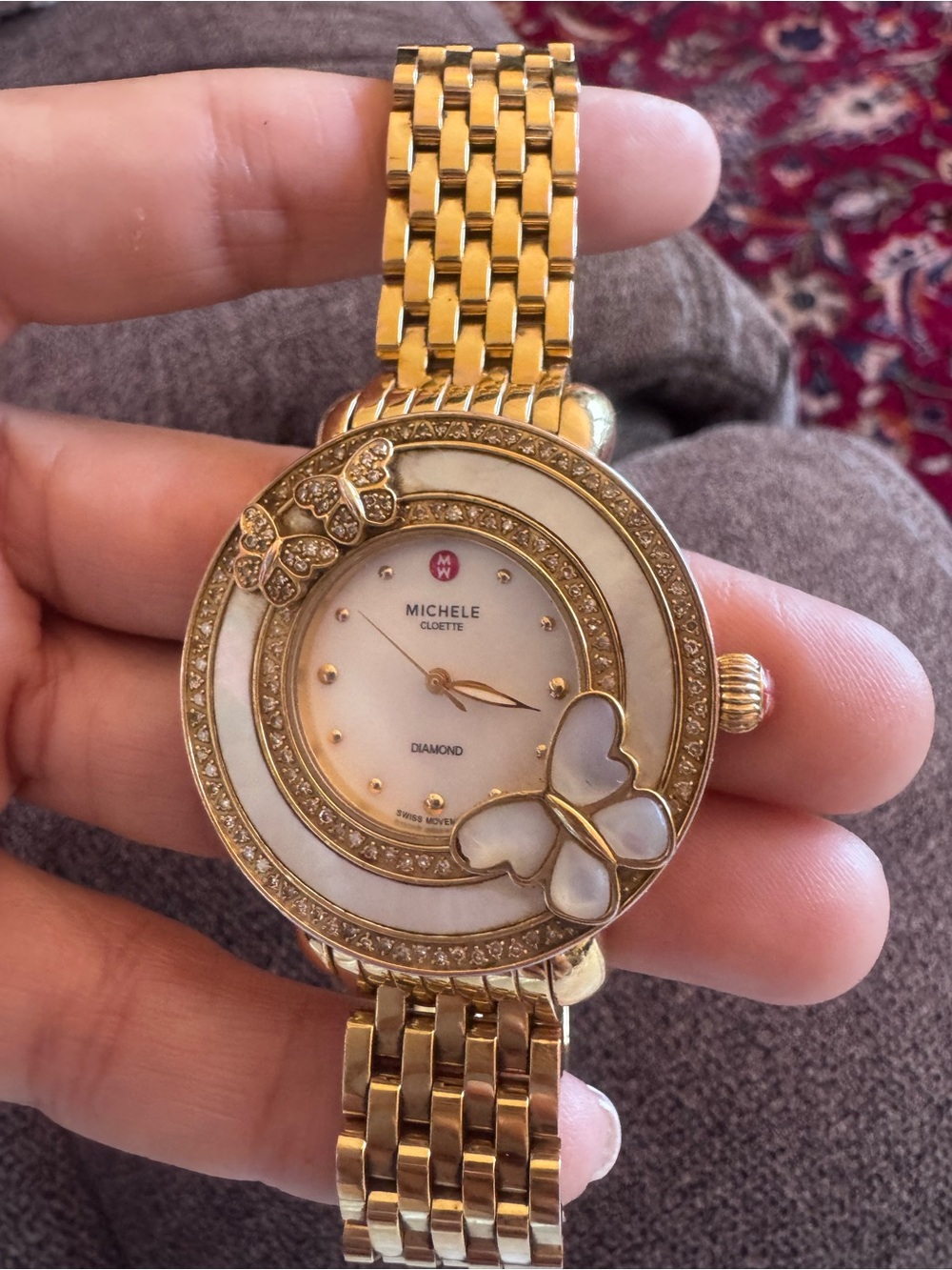 Michele Cloette Butterfly Limited Edition Diamond Watch 36mm 150 Diamonds - Picture 7 of 14